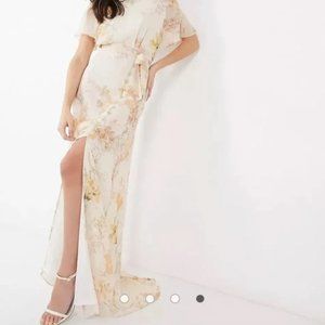 Asos Hope & Ivy Bridesmaid Floral Maxi Dress